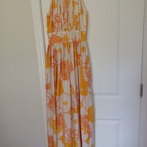 Vintage Lillie Rubin Orange and Yellow Floral Gown from the1960s